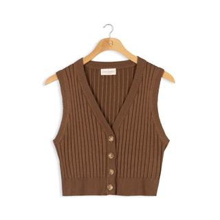 cinnamon buttoned vest
