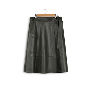 blw knee wrap leather skirt