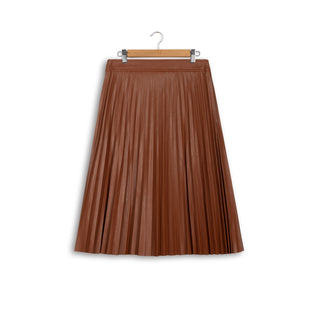 element short leather pleat skirt