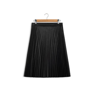 element short leather pleat skirt