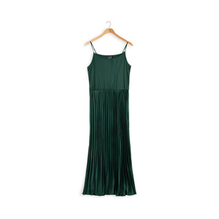 maxi length pleated slip dress