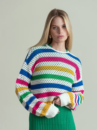 km stripe sweater