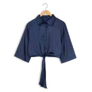 element elbow sleeve tied front shirt