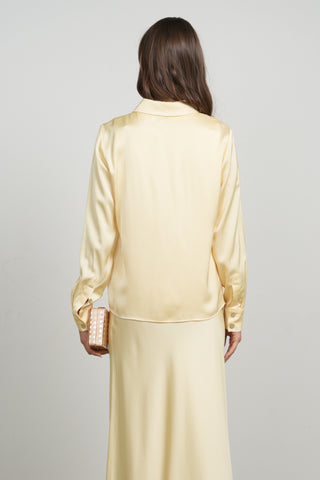 POINT SATIN BUTTON UP SHIRT
