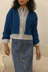 hd denim button skirt