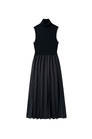 point sleeveless twofer dress