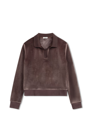 Point Ribbed Velour Polo