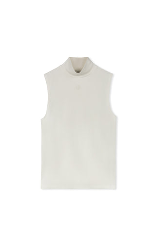 Point Jersey Rib Sleeveless Turtleneck