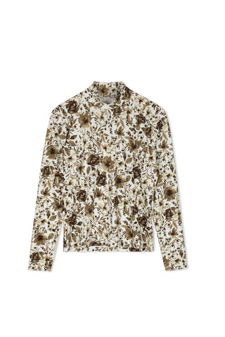 Point Printed Mock Neck Top