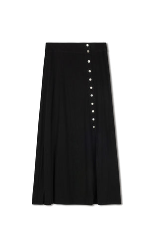 Cleo Asymmetric Button Flare Skirt