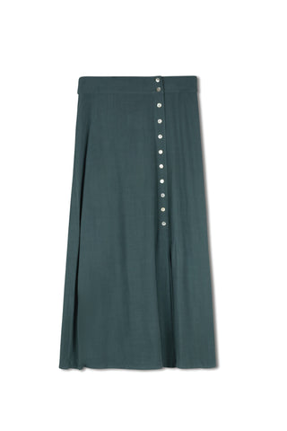 Cleo Asymmetric Button Flare Skirt