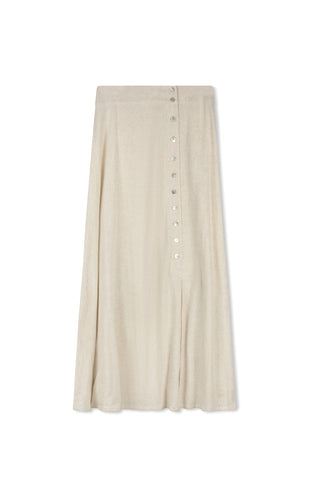 Cleo Asymmetric Button Flare Skirt