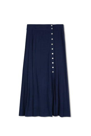 Cleo Asymmetric Button Flare Skirt