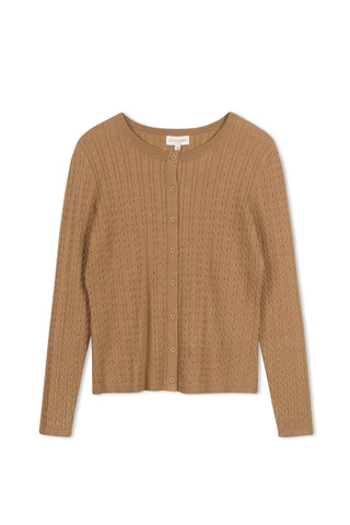 Cinnamon Long Cable Cardi