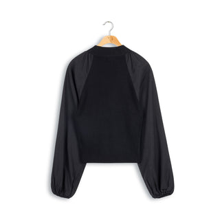 element balloon slvs knit-woven top