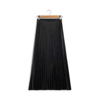 element leather pleat maxi skirt
