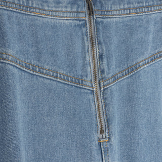 hd exposed zipper denim maxi skirt