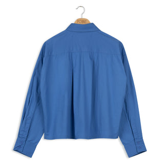 point cropped poplin button up