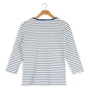 Point v-neck striped tee