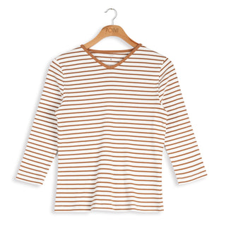Point v-neck striped tee