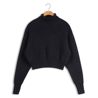 point crop turtleneck pullover