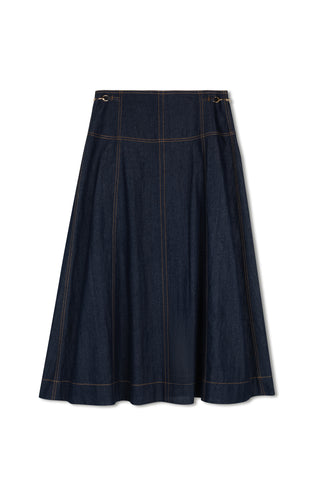 Ceremony Denim Side Buckle Skirt