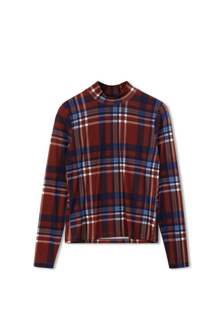 Point Printed Mock Neck Top