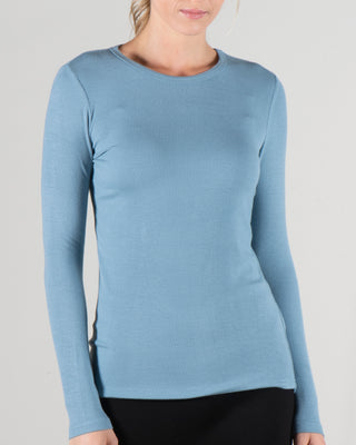 Basic crew ribbed long sleeve top