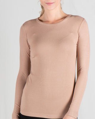 Basic crew ribbed long sleeve top