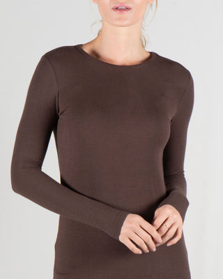 Basic crew ribbed long sleeve top