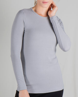 Basic crew ribbed long sleeve top