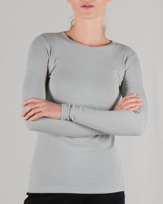 Basic crew ribbed long sleeve top