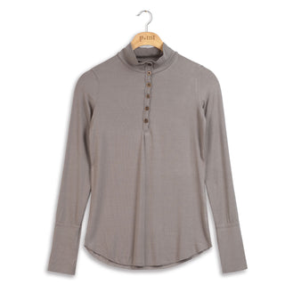Point ribbed mock henley