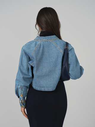 HD Embroidery Cropped Shirt