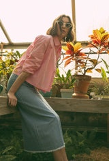hd straight maxi skirt w/ raw edge