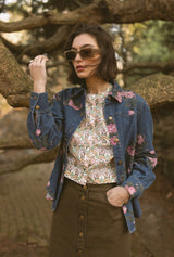 ofd round neck cropped shirt