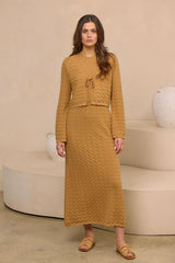 Cinnamon scallop aline dress