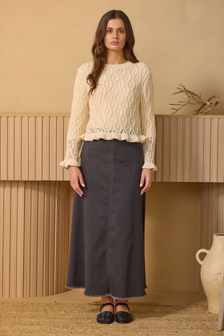 hd aline fringe hem skirt