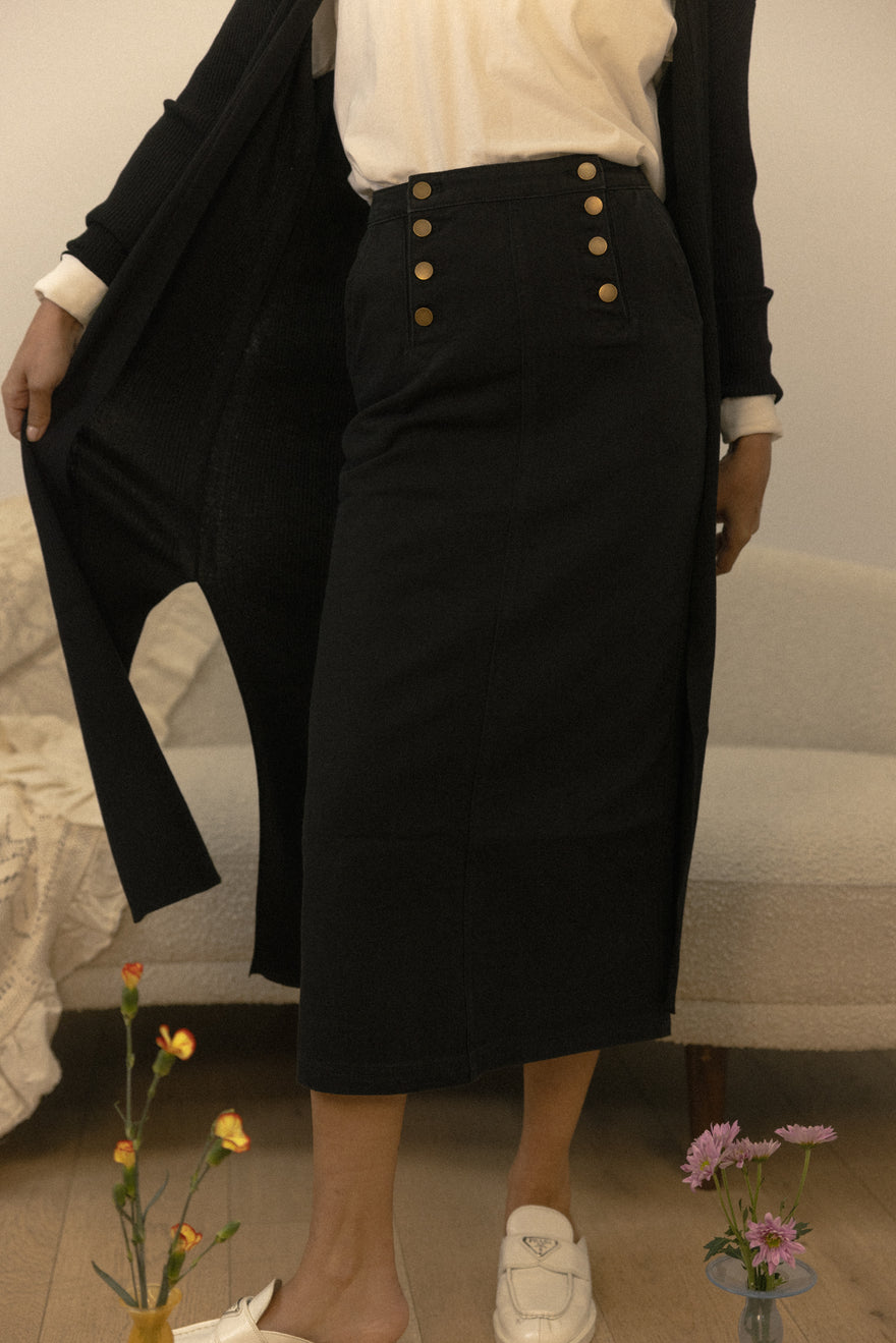 HD button up sailor maxi skirt