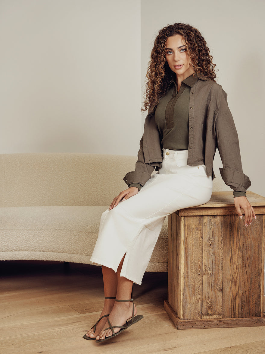 hd zipper straight skirt