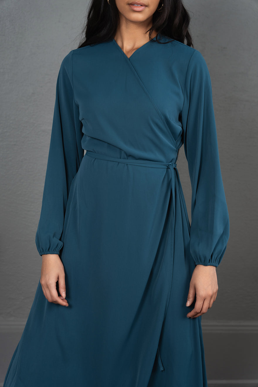 ofd a-line wrap dress