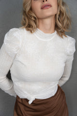 ofd mockneck lace top