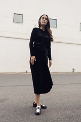 OFD straight skirt with cascade front