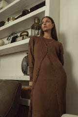 Cinnamon sleeveless button dress