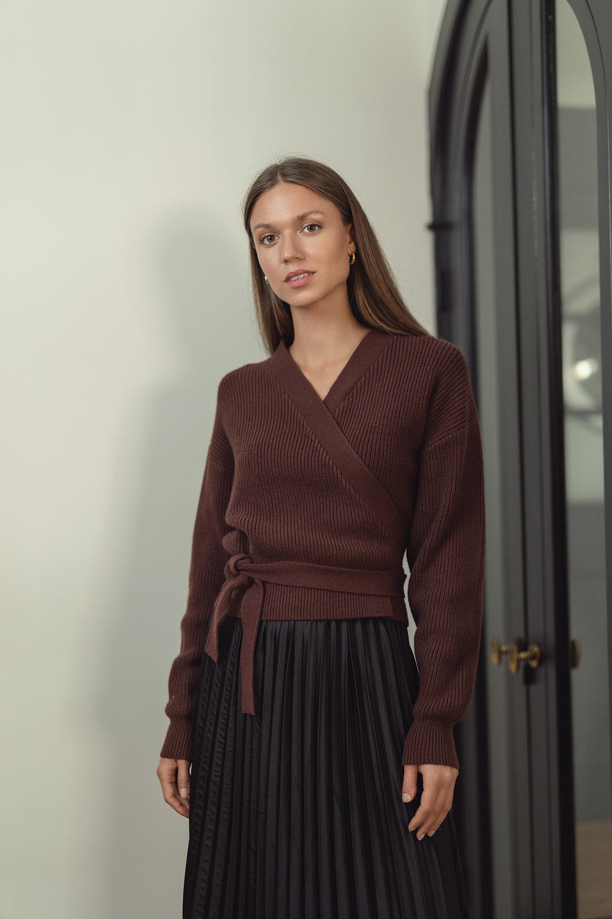 KM long sleeve wrap cardigan
