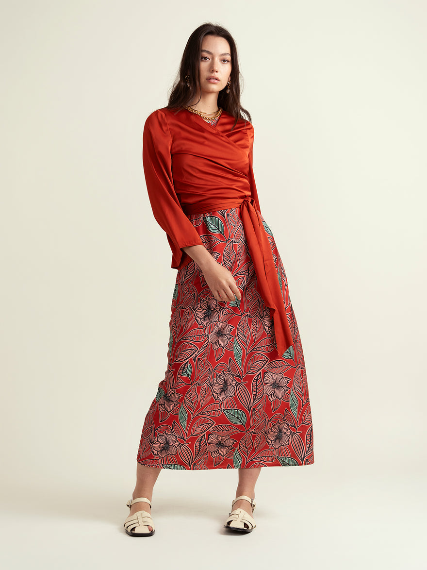 gr bell sleeve wrap top