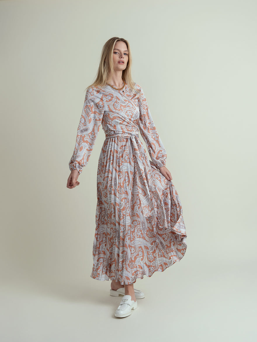 element maxi pleated slip dress