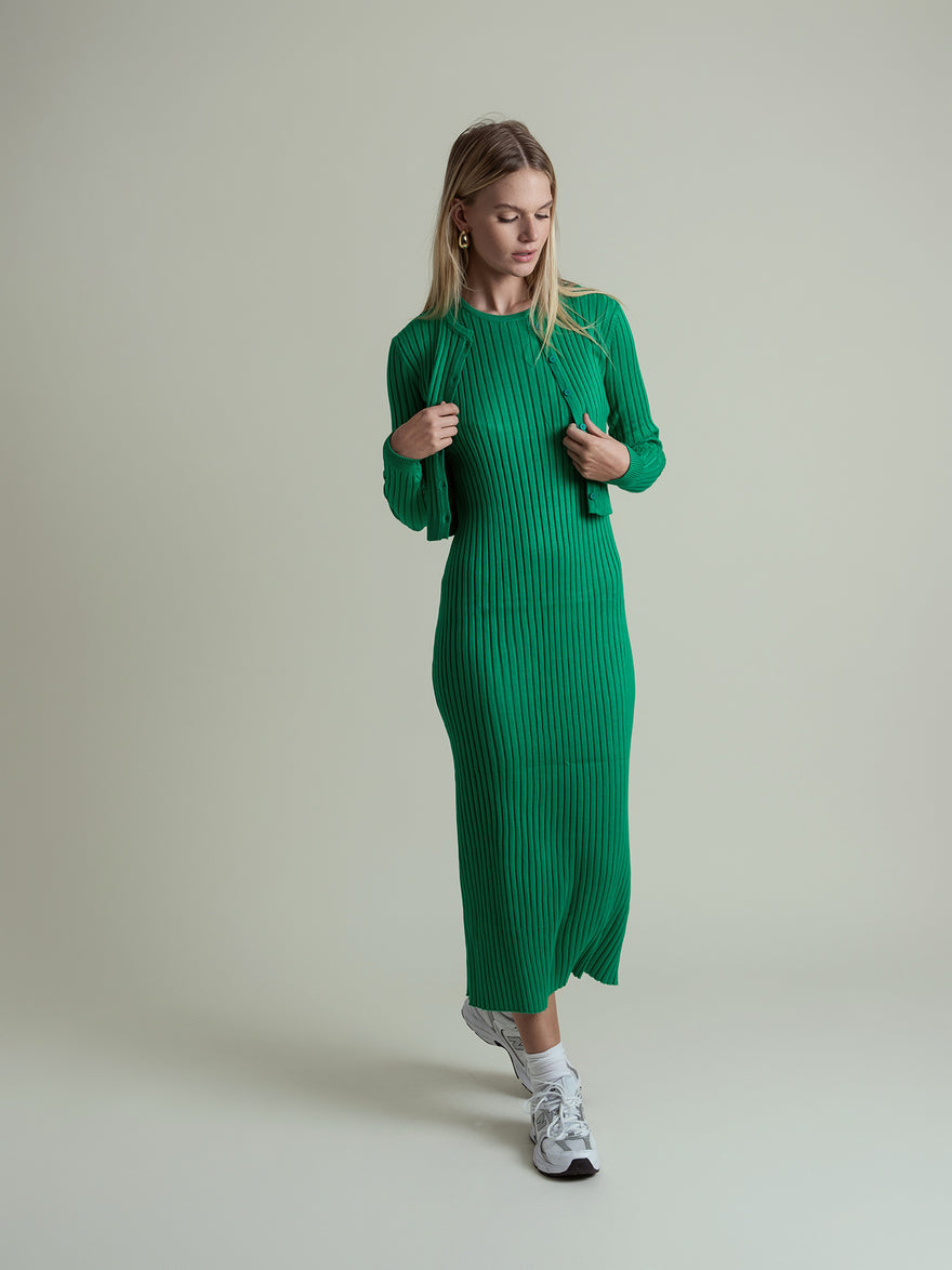 cinnamon sl crewneck maxi dress