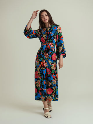 ofd maxi dress with flutter sleeves