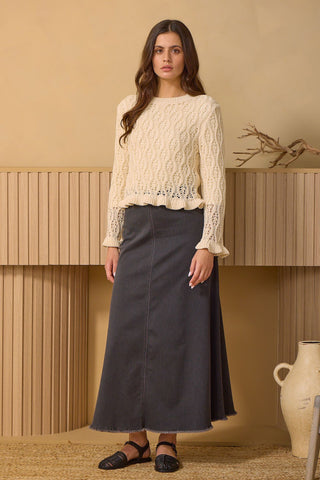 hd aline fringe hem skirt